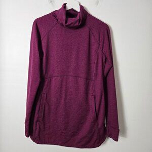Duluth Trading Co Women's Size S Plushcious Funnelneck Tunic Fuchsia Thumbholes